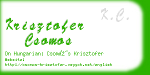 krisztofer csomos business card